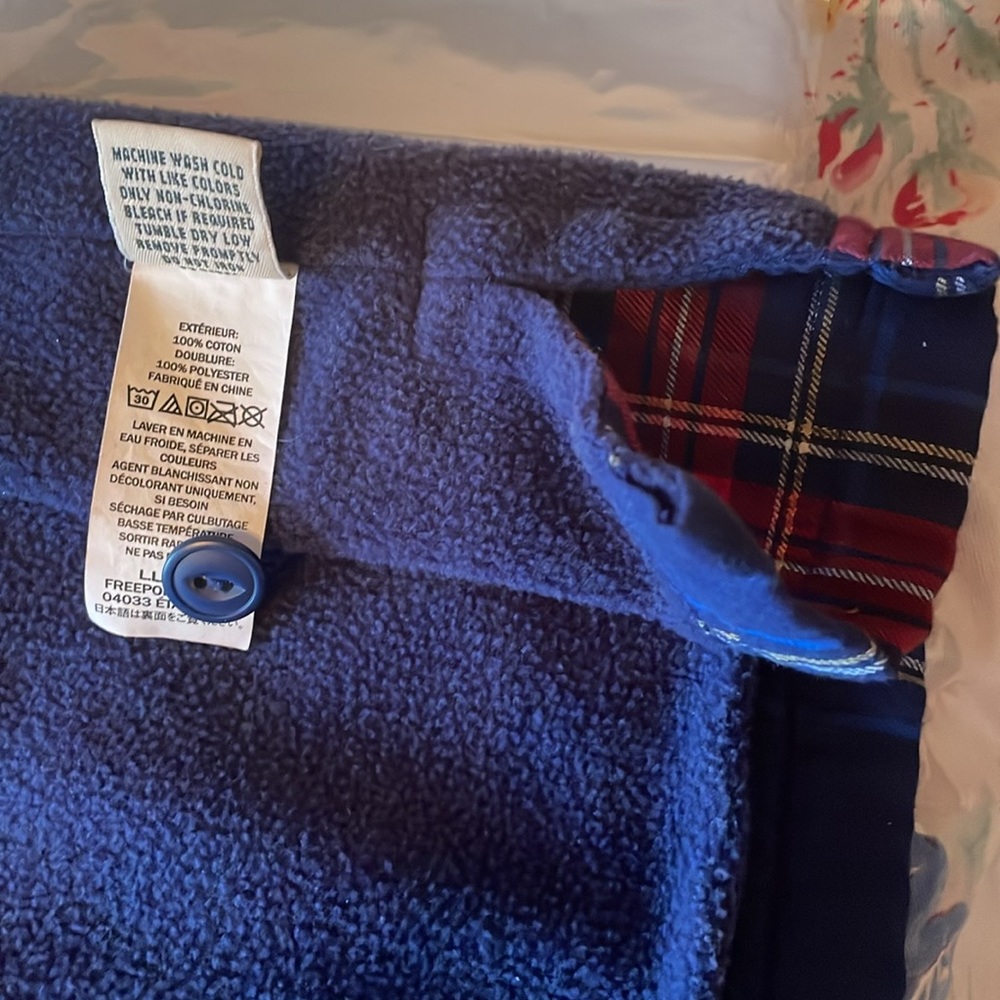 L.L. Bean Plus Size 3X Blue/Red Plaid Fleece Lined Long Sleeve “Shacket” - Picture 7 of 13